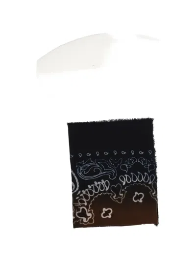 Destin Paisley-print Frayed Scarf In Transparent