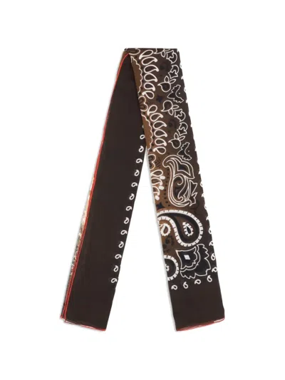 Destin Paisley-print Square Scarf In Brown