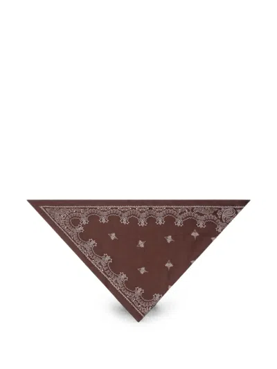 Destin Paisley-print Wool Bandana In Brown