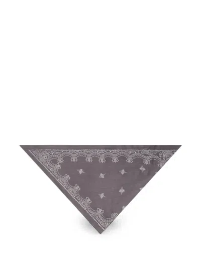Destin Paisley-print Wool Bandana In Gray