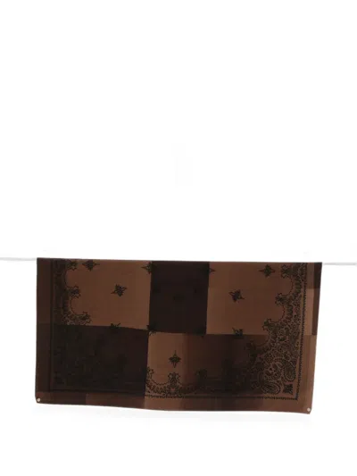 Destin Paisley-print Wool Scarf In Brown