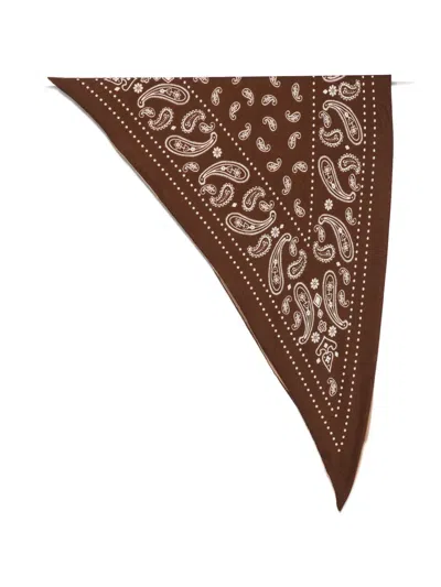 Destin Paisley-print Wool Scarf In Brown
