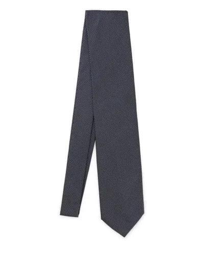 Destin Patterned-jacquard Tie In Blue