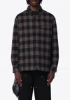 Destin Plaid Check Wool Cashmere Overshirt In Gray