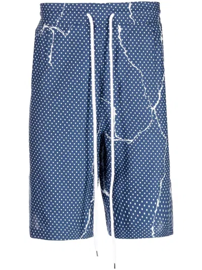 Destin Polka-dot Pattern Print Shorts In 蓝色