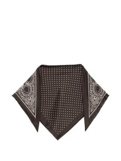 Destin Polka Dot Patterned Scarf In Brown