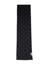 Destin Black Polka Dot Silk Scarf In Black