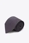 Destin Polka Dot Silk Tie In Purple