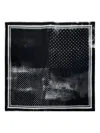Destin Polka-dot Striped Scarf In Black