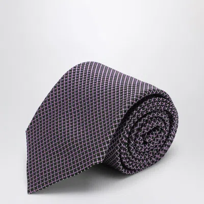 Destin Polka Dot Silk Tie In Purple