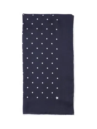 Destin Polka Dot Wool Scarf In Blue