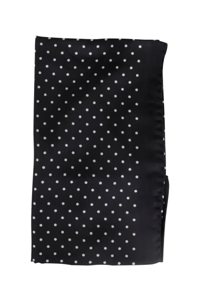 Destin Polkadot Silk Bandana In Black