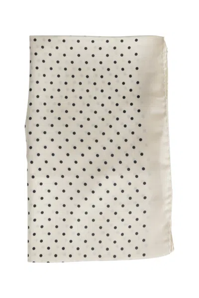 Destin Polkadot Silk Bandana In White