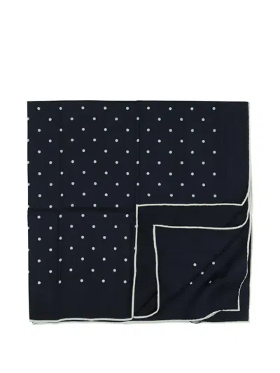 Destin Polka-dot Wool Scarf In Blue