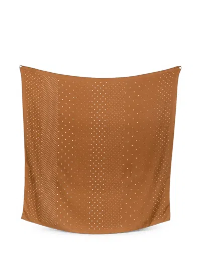 Destin Polka-dot Wool Scarf In Brown