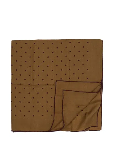 Destin Polka-dot Wool Scarf In Brown