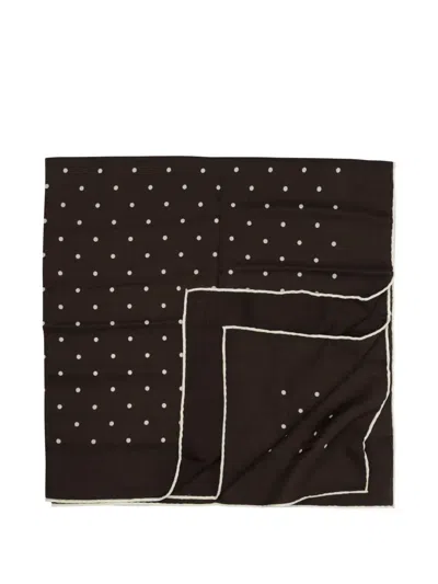 Destin Polka-dot Wool Scarf In Brown