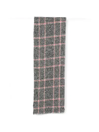Destin Prince Of Wales Check Scarf In Gray
