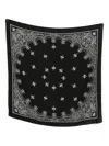 Destin Large Square Scarf With Bandana-inspired Pattern In Black