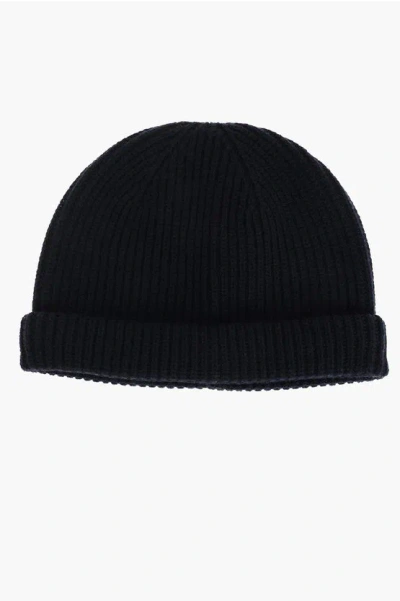 Destin Ribbed Beanie Hat In Black