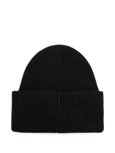Destin Ribbed-knit Beanie Hat In Black