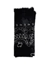 Destin Large Square Scarf With Bandana-inspired Pattern In Black