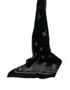 Destin Large Square Scarf With Bandana-inspired Pattern In Black