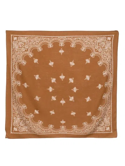 Destin Scarf Cashmere "judy Carre 90x90 Cm" In Brown
