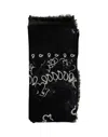 Destin Large Square Scarf With Bandana-inspired Pattern In Black