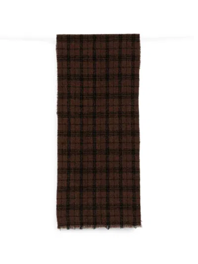 Destin Scarf Plaid Design "rasti 40x180 Cm" In Brown