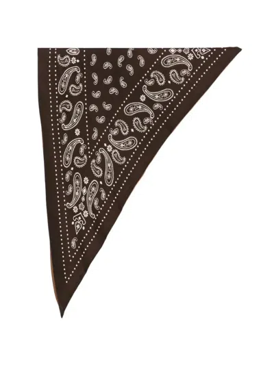Destin Scarf Wool "july Triangle Bicolor" In Brown