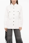 Destin Solid Color Cotton And Linen Penny Overshirt With Bandana De