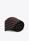 Destin Striped-pattern Silk Tie In Blue
