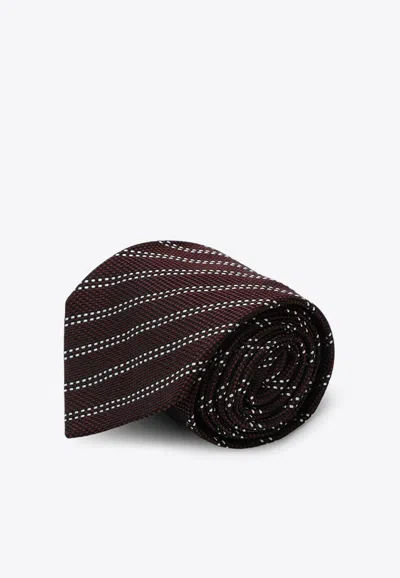 DESTIN STRIPED-PATTERN SILK TIE