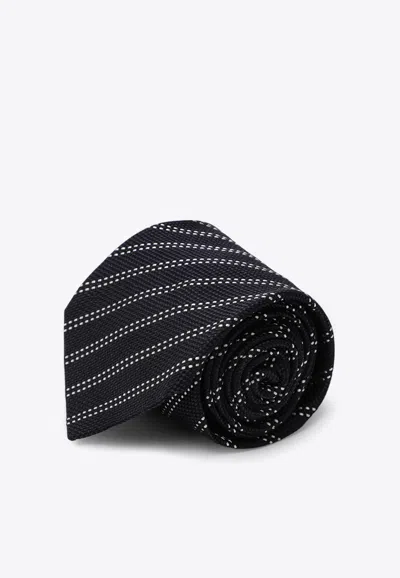 DESTIN STRIPED-PATTERN SILK TIE