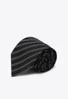Destin Striped-pattern Silk Tie In Blue