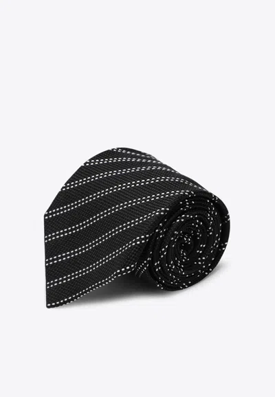 DESTIN STRIPED-PATTERN SILK TIE