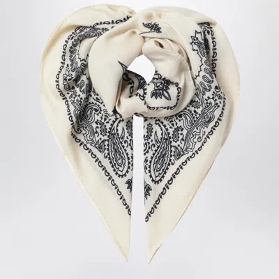 Destin Surl Butter Judy Mini Wool Bandana Scarf In White