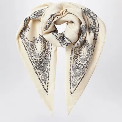 Destin Surl Cream Triangular Wool Bandana Scarf In Neutral