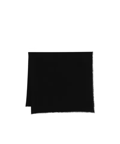 Destin Surl Fringed Cashmere Scarf In Black