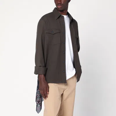 Destin Surl Men's Military Wool Shirt In Green