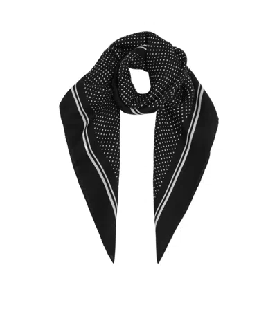 Destin Surl Polka Dot Wool Scarf In Black