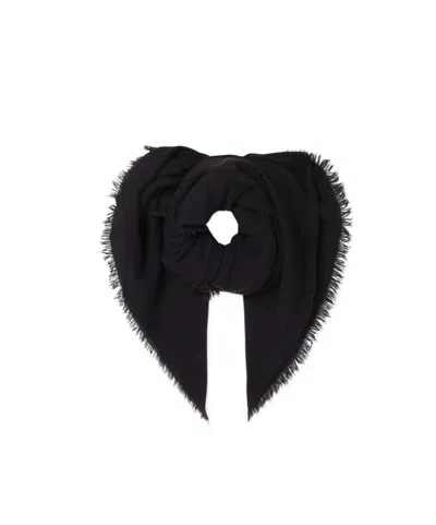 Destin Surl Scarred Edge Silk Scarf In Black