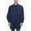Destin Twill Wool Linda Overshirt With Hidden Buttoning In Blue