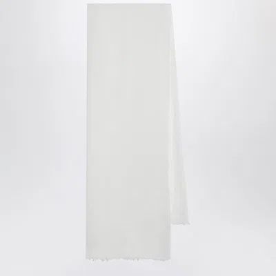 Destin White Silk And Cashmereblend Scarf