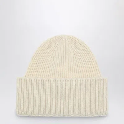 Destin White Wool And Cashmere Beanie