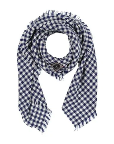 Destin Woman Scarf Blue Size - Wool, Cashmere, Silk In Blue