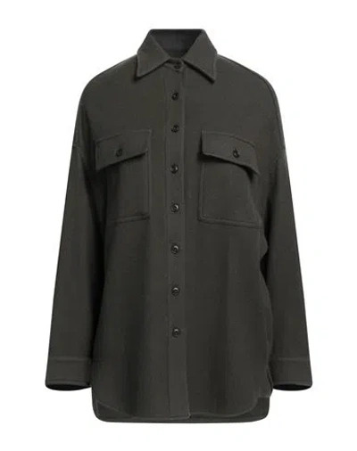 Destin Woman Shirt Dark Green Size M Wool, Cashmere