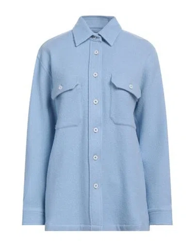 Destin Woman Shirt Sky Blue Size M Wool, Cashmere, Polyamide