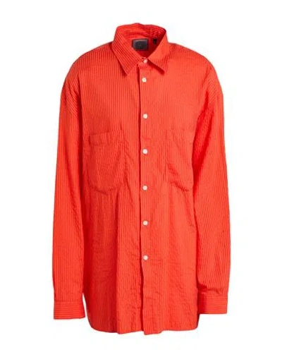 Destin Woman Shirt Tomato Red Size M Cotton, Silk